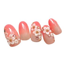 2 Box Sakura Pattern Artificial False Nails Tips Wedding Fake Nails Decoration