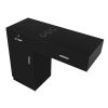 Wall-Mounted Hairdressing Cabinet 2 Drawers 2 Locks 1 Door 3 Hair Dryer Black