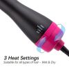 Multifunctional Hot Air Comb 2-in-1 Hair Straightening Curler Wet And Dry; Straightening Hot Air Brush With Anti-Scald Feature