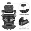 Heavy Duty Vintage Recline Barber Chair Hydraulic with Headrest, Supports up to 550lbs & 360¬∞Rotatable, Professional Salon Beauty Spa Shampoo Equipme