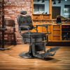 Heavy Duty Vintage Recline Barber Chair Hydraulic with Headrest, Supports up to 550lbs & 360¬∞Rotatable, Professional Salon Beauty Spa Shampoo Equipme