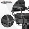 Heavy Duty Vintage Recline Barber Chair Hydraulic with Headrest, Supports up to 550lbs & 360¬∞Rotatable, Professional Salon Beauty Spa Shampoo Equipme