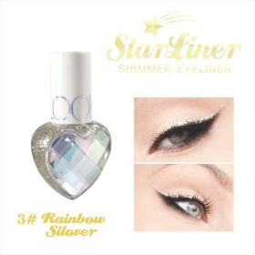 Shiny Eye Liners Pigment Silver Rose Gold Color Liquid Glitter eyeshadow Professional Eyeliner Beauty Cosmetics Makeup for Women (Color: rainbow silver heart)