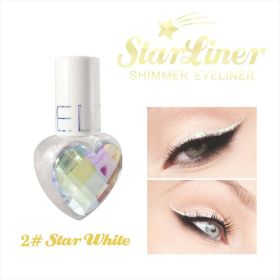 Shiny Eye Liners Pigment Silver Rose Gold Color Liquid Glitter eyeshadow Professional Eyeliner Beauty Cosmetics Makeup for Women (Color: star white heart)