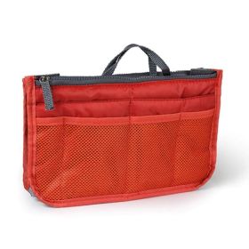 Women Lady Travel Insert Handbag Organiser Makeup Bags (Color: Orange, Type: Makeup Bags)