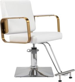 Salon Chair Styling Barber Chair, Beauty Salon Spa Equipment with Heavy Duty Hydraulic Pump, Adjustable Height & 360¬∞ Swivel for Barber Shop Hair Sty (Color: White)